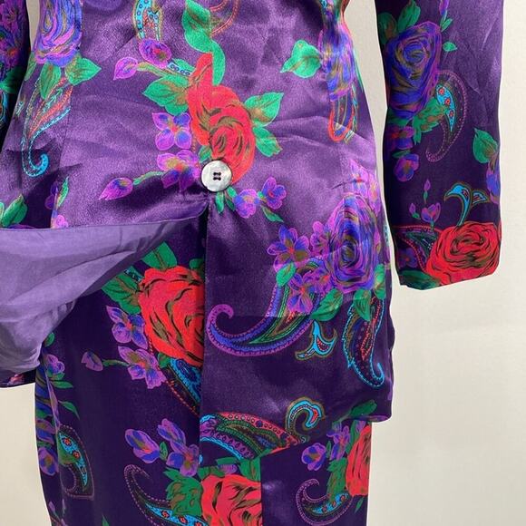 Vintage Stunning Satin Skirt Set Art to Wear RomanticSmall - Picture 9 of 13